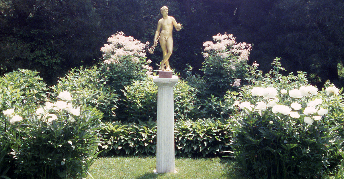 Augustus Saint-Gaudens sculpture and formal gardens.